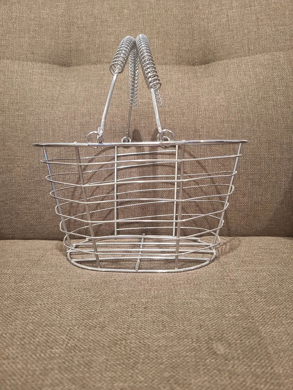 Wire Basket Tote in Silver